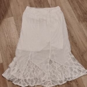 Apt. 9 White Asymmetrical Lace Skirt